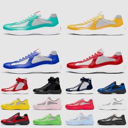 Designer Mens Americas Cup Xl Casual Shoes Patent Leather Flat Trainers low top Sneakers Mesh America for Men Soft Rubber Bikes Fabric Sneakers