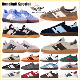 Avec boîte Handball Spezial Wonder Silver Casual Shoes Designer Mens Mens Femmes Bneakers Spezials Navy Blue Scarlet Rouge Royaume noir blanc Gum vert Bourgogne Pink Trainers