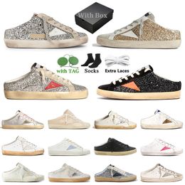 Avec boîte Hotsale Golden Sneakers Brand White Ball Ball Star Black Casual Shoes release Sequin Do Old Dirty Super-Star Trainers Trainers Sports Designer Shoes Dhgate