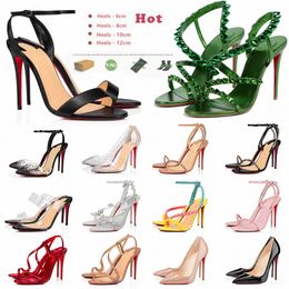 Withbox Dress Shoes Red Sole Fashion Hoge Heels Toe puntige topkwaliteit beroemde designer Woman Dames 6-8-10-12-14cm luxe highheel Peep-Toes sexy stiletto hakken 34-43
