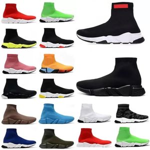 Chaussures décontractées Speed Trainer Sock Boots Bottines de chaussettes de designer Speeds Shoe Runner Baskets Runners Knit Femmes Marche Triple Noir Blanc Rouge Lace Sports Designer Hommes