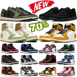 avec boîte Jumpman 1 Chaussures de basket-ball 1S Lows Baskets pour hommes Femmes Baskets Noir Olive Celadon Royal Reimaginé Jaune Ochre Université Bleu Bordeaux Sports de plein air