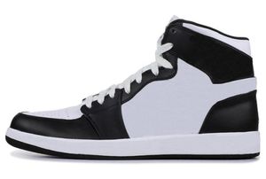 Met doos jumpman 1 basketbalschoenen mannen vrouwen 1s zwarte witte trainers sport sneakers slippers maat 6 6.5 7 7,5 8 8.5 9 9,5 10 10.5 11 11,5 12 12,5 13 13.5