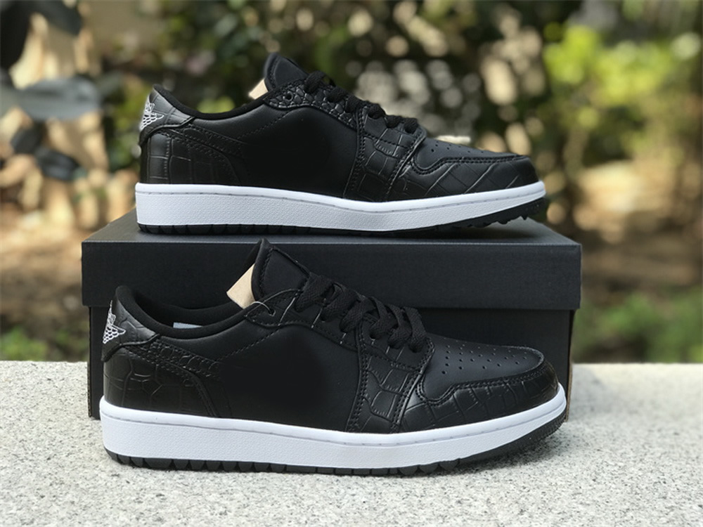 With Box 1 Mens Basketball Shoes Low Golf Black Croc 1s men women trainers sports sneakers DD9315-003 OG Quality 36-47.5