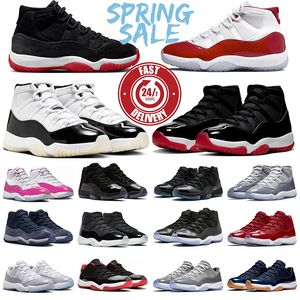 Livraison rapide Jumpman 11s Chaussures de basket-ball Cherry 11 Hommes Femmes Gratitude Bred Velvet Cool Gris Midnight Navy Casquette et robe Ciment Gris Baskets de sport