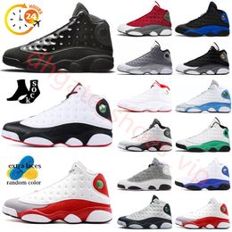 Avec boîte Jumpman 13 White Wolf Grey Basketball Chaussures Black Flint 13s Del Sol Playground Navy University Blue Black Cat Court Purple Starfish Hommes Baskets Baskets