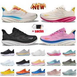 Designer Hoka Clifton 9 Women Mens Running Shoes Hokas Bondi 8 White Yellow Pink Black Red Free People Cloud Runners【code ：L】Trainers Sneakers