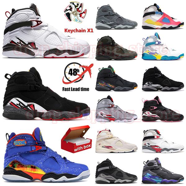 Avec boîte Jumpman 8 8s Baskets pour hommes Femmes J8 Playoff Alternate Winterized Gunsmoke SoleFly Doernbecher Saint Valentin Aqua Black Chaussures de basket-ball Sports Dhgate