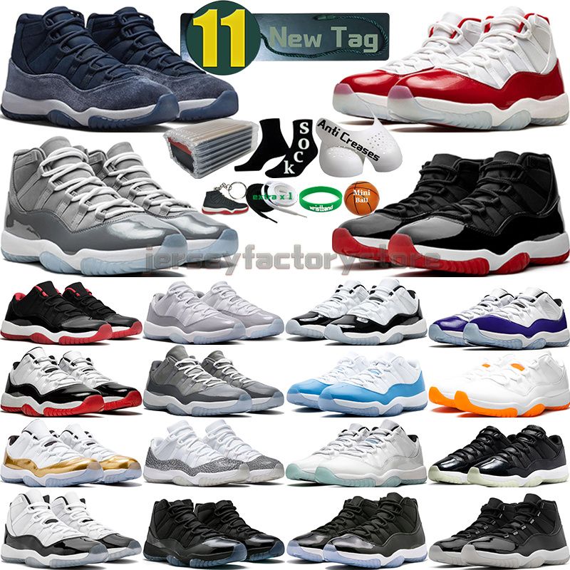 11 Chaussures de basket-ball pour hommes femmes 11s Cherry Cool Cement Grey Concord Bred UNC Gamma Blue Midnight Navy Velvet Space Jam 72-10 Cap And Gown Baskets pour hommes Baskets de sport
