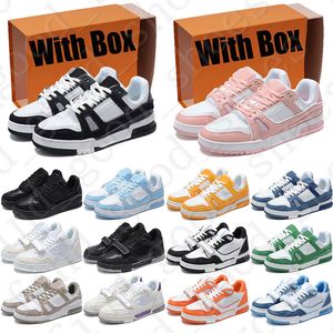 Met doos Designer schoenen Trainer Sneaker Laag voor luxe heren dames Zwart roze geel heren dames hemelsblauw Geel groene trainers sneakers lopers casual schoenen