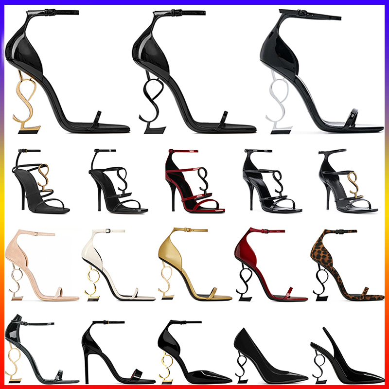 Met doos dames luxe kledingschoenen ontwerper Hoge hakken Patent Leather Black Gold Red Naakt dames Lady Heel Fashion Sandals Party Bruiloft Dames Pumps Stiletto 8 cm 10 cm 10 cm