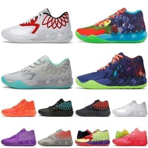 Avec boîte LaMelo Ball 1 MB.01 Chaussures de basket-ball Pompes Noir Buzz City LO UFO Pas d'ici Ville Rick Rock Ridge Rouge Baskets de créateurs Sports S