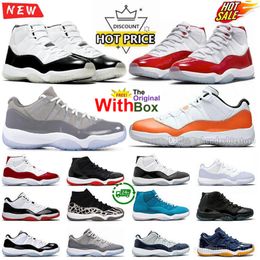 Met doos Low Orange Trance High 11 basketbalschoenen Dames Heren Cherry Black Stingray Bred Cool Grey Pure Violet Green Napolitaanse dolfijnen Two Trey Sneakers Trainers