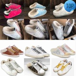 con Box Luxe Designer Sneakers Super Star para mujer Slip on Plush Mocasines Zapatos casuales Italia Moda Superstar White Do-old Dirty Australia