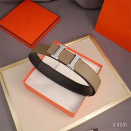Met doos Luxe riem voor dames Designer herenriemen Leer Omkeerbaar Unisex Tailleriem Gladde gesp Ceinture Gift Hoge kwaliteit 15 stijlen