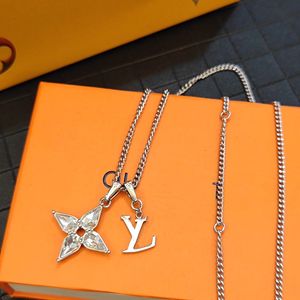 Met BOX Luxe merk edelsteen hanger ketting verzilverd designer kettingen sieraden Valentijnsdag kerstcadeaus voor vriendin