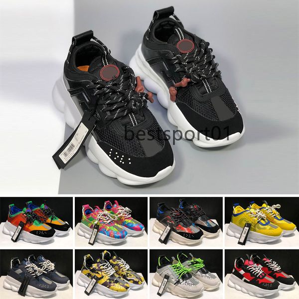 Avec la boîte Designer de luxe Casual Chaussures Hommes femmes Qualité Chain Reaction Wild Jewels Link Trainer Chaussures Sneakers 36-45 B1