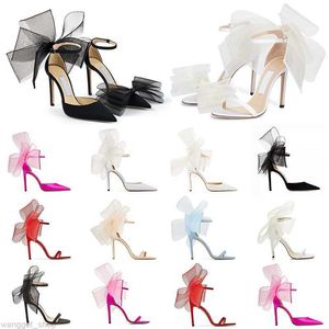 Avec boîte de luxe sandales de créateurs femmes talons hauts Averly pompes Aveline sandale avec asymétrique gros-grain maille fascinateur arcs chaussures 8 9 10 bon