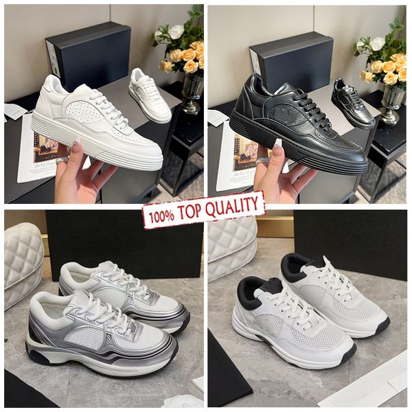 con caja Zapatos de diseñador de lujo Zapatos casuales para hombre Mujer Zapato de cuero plano blanco Producto 23A Zapatilla de deporte Zapatillas bajas blancas y negras tamaño 35-40