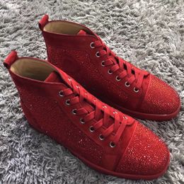 Con caja Mocasines de lujo Botones rojos Zapatos para hombre Zapatos de diseñador Zapatillas de plataforma Tamaño grande EE. UU. 13 Zapato casual para mujer Zapatillas planas con brillo negro Eur 36-46