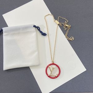 Avec boîte de luxe collier designer pour femmes pendentif rouge 18k or colliers ras du cou qualité bijoux de mariage accessoires