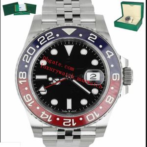 Met doos luxe horloges mint pepsi 126710 40mm Azië 2813 Mechanisch blauw rood keramische ringje Luminous jubileum roestvrijstalen bak 272v