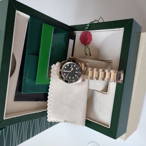 Met doos man horloge 40 mm roestvrij stalen armband 18K geel goud keramisch su / b zwart 116618 garantie Minty super lichtgevend