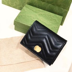 Avec boîte à main portefeuille de portefeuille marmont porte-cartes à cinq cartes compartiments de luxe en cuir authentique en cuir concepteur masculin classique cardho 3086