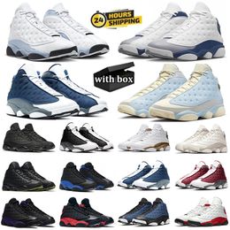 Avec boîte hommes chaussures de basket-ball 13 13s chaussures de basket-ball pour hommes bleu gris blanc loup gris université bleu obsidienne marine Hyper Royal baskets de sport pour hommes