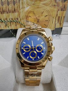 Met doosheren automatisch mechanisch horloge 40 mm horloge 2813 roestvrijstalen band gouden keramische ringblauwe schijf bracelet vouw elkaar waterdichte saffier horloges