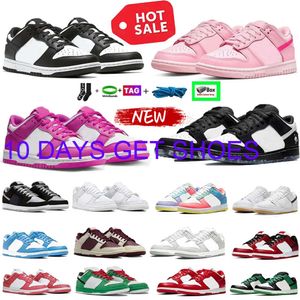 Con caja para hombres con zapatillas bajas zapatillas de zapatillas blancas blancas panda panda triple rosa unc phonton polvo niebla gris fucsia día de San Valentín sb