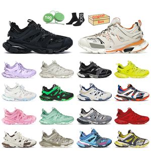 Met Box Mesh Nylon Designer Casual Schoenen Belanciagas Track Sneakers Dames Heren Tracks 3.0 Wit Zwart Roze Schuim Rood Platform Merk Rubber Bottom Runners Trainers
