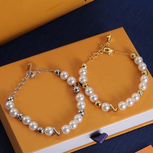 Bracelets de perles de luxe en acier inoxydable, or 18 carats, argent, pour femmes et hommes, pour fête, fiançailles, bijoux cadeau de vacances