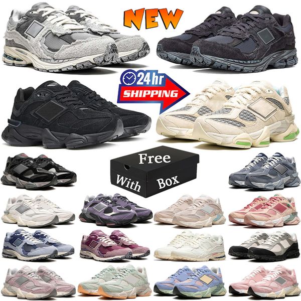 Con caja nueva 2002r 9060 Zapatillas deportivas para correr Dhgate para hombre para mujer Rain Cloud Quartz Grey Moon Daze Black Phantom Protection Pack Sea Salt hombres zapatillas de deporte