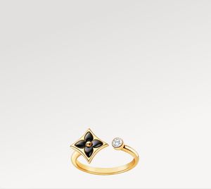 Met doos nieuwe liefde ring sieraden gouden ringen voor vrouwen titanium staal legering zwarte parel mode -accessoires vervagen nooit niet allergisch