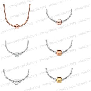 met doos nieuwe S925 Zilveren Hanger Kettingen voor vrouwen Designer Sieraden Originele DIY fit Pandoras Moments Snake Chain Ketting Mode sleutelbeen kettingen