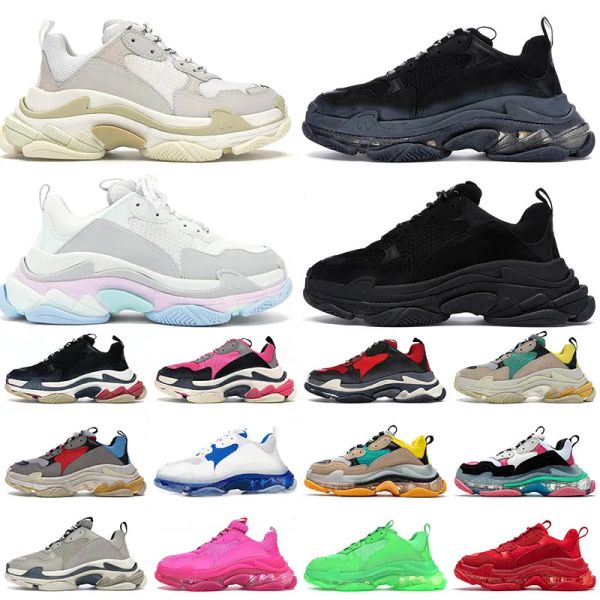 con caja El más nuevo Crystal Bottom 17w Mujer Hombre Zapatos casuales Dad Platform Trainers Balanciagas triple s Sneaker Designer Flat Sneakers Tamaño 36-45