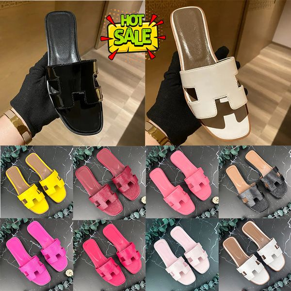 Sandalias de diseñador Mujeres Diapositivas famosas Sandale Sandale Plataforma para mujeres Slides de lujo zapatos Flip Flip Sandal de playa casual cuero de cuero real con