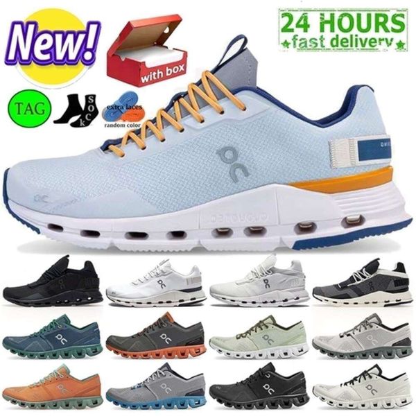 avec boîte Sur Cloud Cloudnova Chaussures Noir Eclipse Demin Ruby Eclipse Rose Iron Leaf Argent Orange Triple Blanc Baskets Pour Hommes