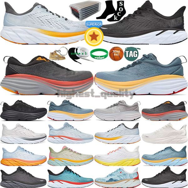 Con caja de la caja One Running Men Mujeres Bondi Clifton 8 Carbon X2 Shoe Athletic Show Shock Absorbing Road Highway Climbing Mens para mujeres transpirables al aire libre zapatillas