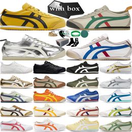 Met doos Onitsukas Tiger Mexico 66 Sneakers Mens Dames Casual schoenen Running Kill Bill Birch Zwart Wit Roze Tokuten Cream Olive Green Low Sports Outdoor Trainers