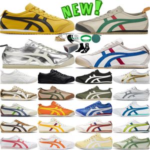 Con caja onitsukas tiger mexico 66 zapatillas para hombres zapatos casuales para mujer corriendo tokuten matar bill birch blanco blanco amarillo beige birch pecoat deportes al aire libre