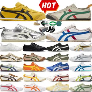 Met doos Onitsukas Tiger Mexico 66 Sneakers Mens Dames Casual schoenen lopen Tokuten Kill Bill Birch Zwart Wit Pink Chrome Silver Sports Outdoor Trainers Loafer