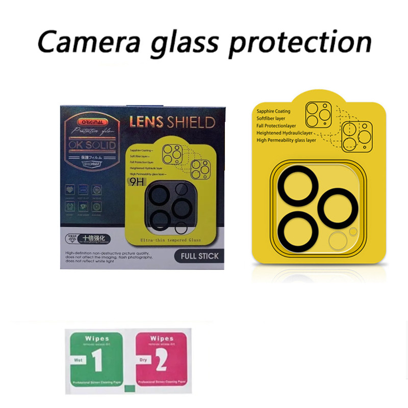 Protetor de tela de lente de telefone para iPhone 15 14 13 12 Mini 11 Pro Max S23 S22 S21 Note20 Plus Ultra A14 A24 A54 Xiaomi Oneplus 3D transparente câmera traseira filme de vidro temperado
