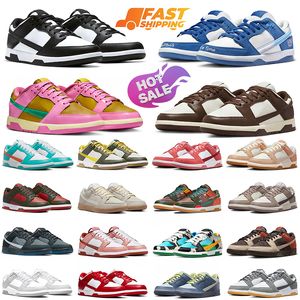 Met Box Panda Low Designer Schoenen gratis verzending Hardloopschoenen Triple Pink Deep Royal Blue Miami Dolphins Groen Grijs Fog UNC Diffused Taupe Heren Dames Sneakers Outdoor