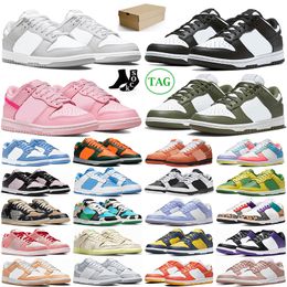 Con Box Panda Triple Rosa Scarpe da corsa basse Uomo Donna Sneakers Medio Oliva Miami Hurricanes Arancione Lobster University Blu UNC Grigio Nebbia Scarpe da ginnastica da uomo Sport T3