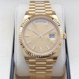 Met doospapieren hoogwaardig horloge 40 mm 18k geel goud uurwerk automatisch heren dag-datum 228235 228238 228239 armband heren 233H