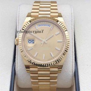 Met boxpapers topkwaliteit horloge 40 mm dag-datum PRIDENT 18K geelgouden Japan beweging automatische heren heren Watche b p maker 3rmxs