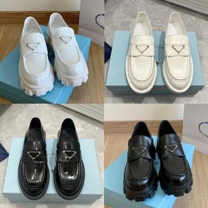 Avec Box Prad 2022 Desinger Femmes Mocassins Casual Chaussures Monolith Triangle Logo Noir Chaussure Augmenter Plate-Forme Baskets avec boîte 35-40 wv