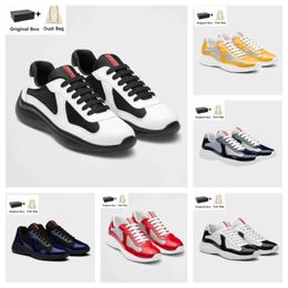 Avec la boîte Prad 23s Chaussures pour hommes Top Design Americas Cup Sneakers Cuir verni Nylon Mesh Marque Hommes Skateboard Walking Runner Casual Ou rf